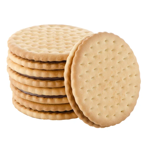 Sandwich biscuits with chocolate filling — Stock Photo, Image