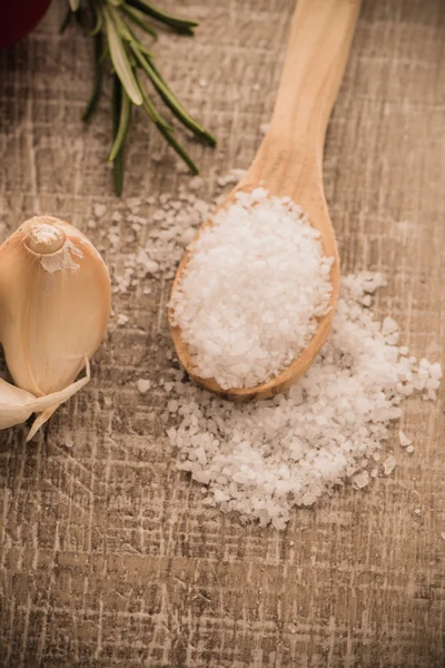 Salt and onion — Stock Photo, Image