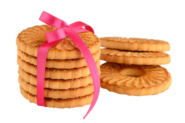 Festive wrapped rings biscuits — Stock Photo, Image