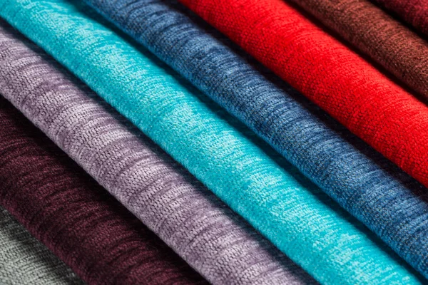 Multi color fabric texture samples — Stock Photo, Image