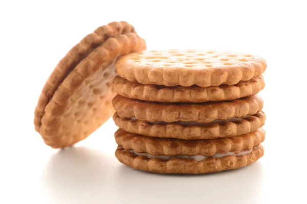 Biscoitos sanduíche com recheio de baunilha — Fotografia de Stock