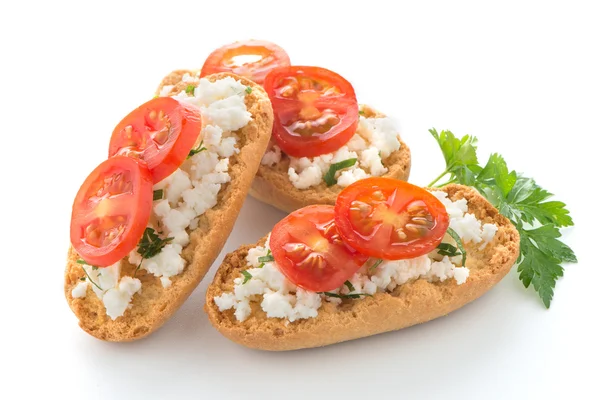 Bread with cottage — Stock Photo, Image