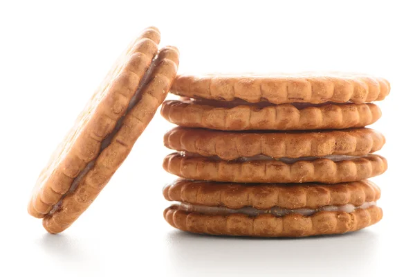 Sendvičové sušenky s vanilkovou náplní — Stock fotografie