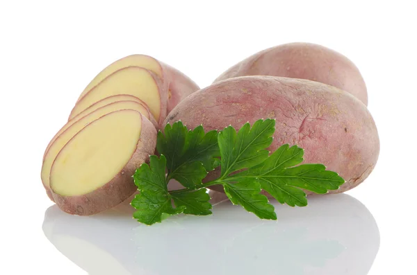 Red sliced potatoes — Stock Photo, Image