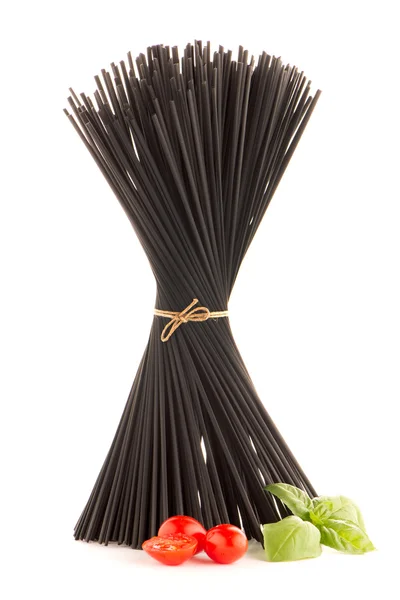 Siyah spagetti avuç — Stok fotoğraf