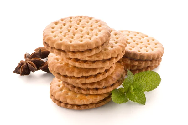 Sandwich biscuits with vanilla filling — Stock Photo, Image