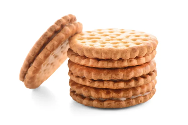 Biscoitos sanduíche com recheio de baunilha — Fotografia de Stock