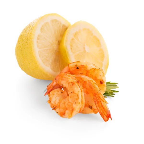 Shrimp with lime — Stock Photo, Image