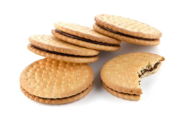 Sandwich koekjes met chocolade vulling — Stockfoto