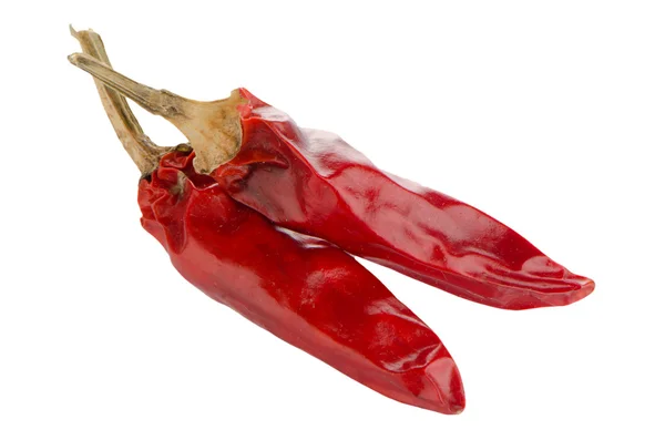 Twee rode hete chilipeper — Stockfoto