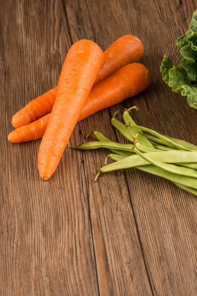 Καρότα και πράσινα φασόλια — Φωτογραφία Αρχείου