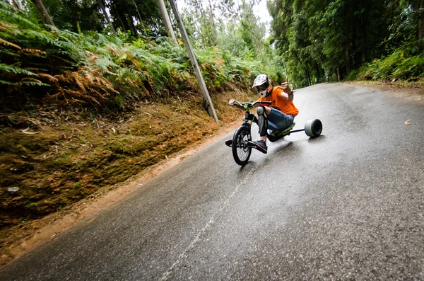 Drift-Bike-Fahrer beim 2. Newton 's Force Festival 2014 — Stockfoto