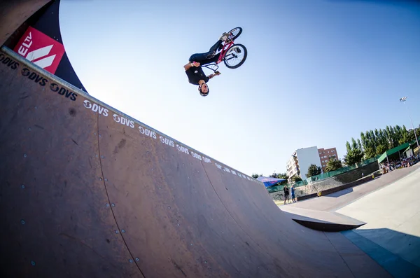 Rodrigo Vicente durante la DVS BMX Series 2014 di Fuel TV — Foto Stock