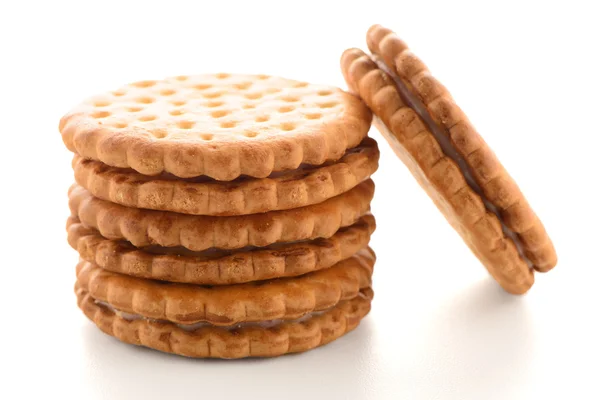 Biscotti sandwich con ripieno di vaniglia — Foto Stock