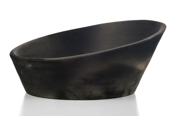 Modern Design Black Ceramic Bowl Isolated White Background — Stock Photo, Image