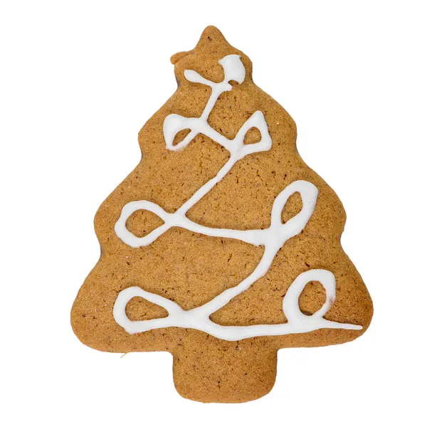 Lebkuchenbaum Isoliert Auf Weißem Hintergrund Weihnachtsplätzchen — Stockfoto