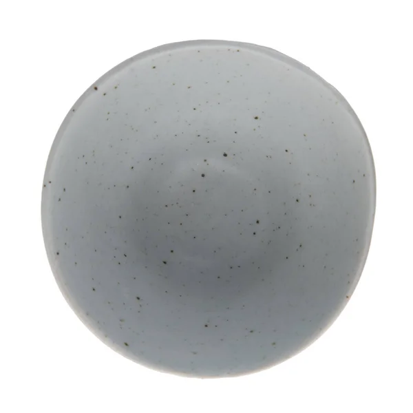 Blue Ceramic Bowl White Reflective Background — Foto Stock