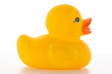 Yellow rubber duck isolated on white background. clipart