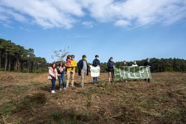 Ovar Portugal Janvier 2022 Peuple Tenant Une Bannière Lors Manifestation — Photo