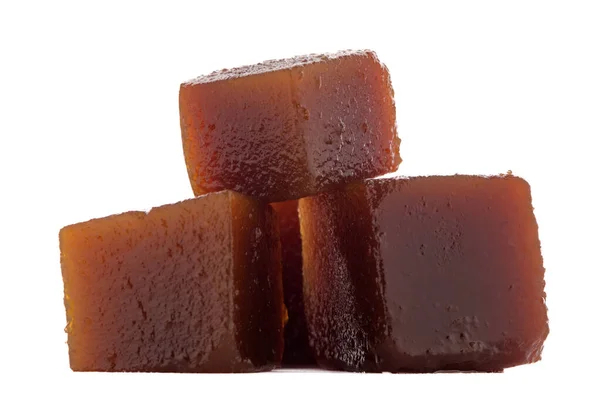 Cubes Confiture Isolés Sur Fond Blanc — Photo