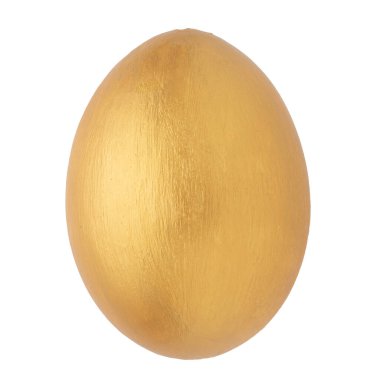 Beyaz arka planda izole edilmiş altın boyalı yumurta.