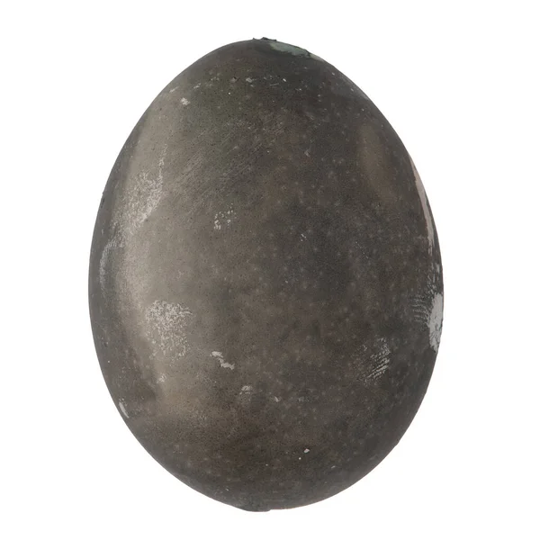Чорне Пофарбоване Яйце Ізольовано Білому Тлі — стокове фото