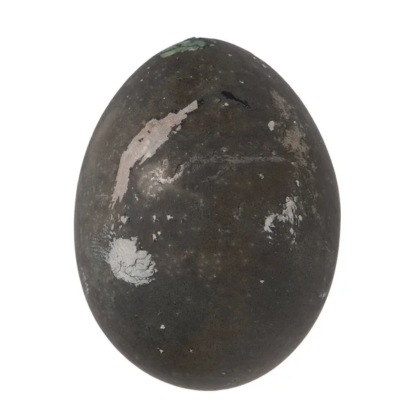 Чорне Пофарбоване Яйце Ізольовано Білому Тлі — стокове фото