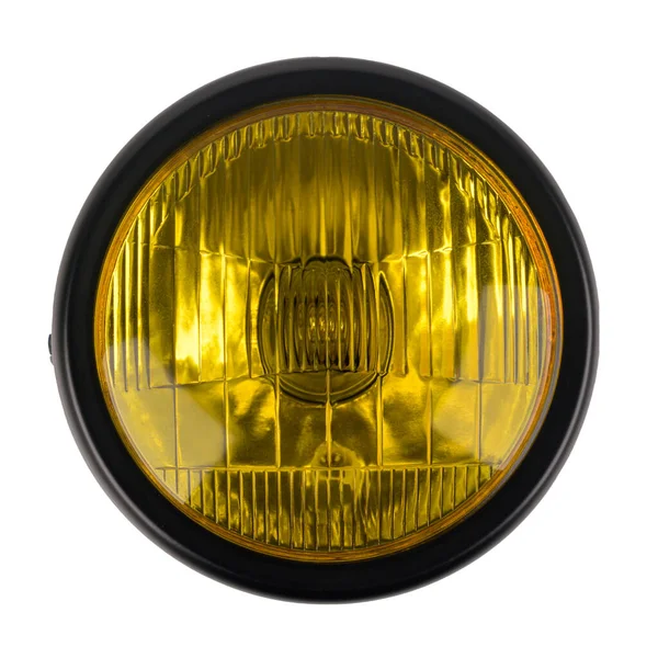 Close Motorcycle Headlight Isolated White Background — Stock Fotó
