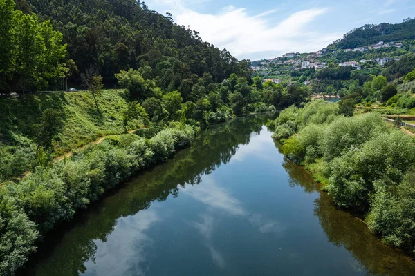 Penacova Portekiz Deki Mondego Nehri Üzerindeki Köprüden Görüntü — Stok fotoğraf