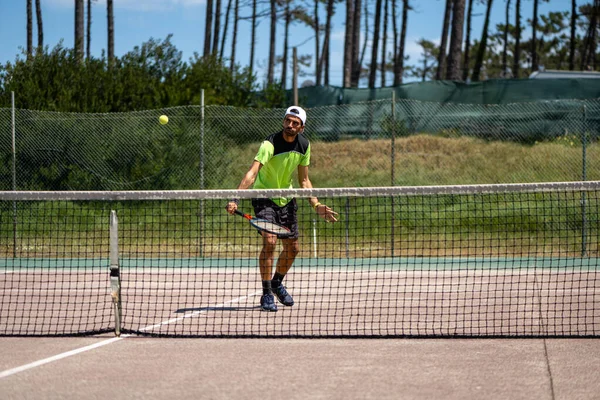 Tennis Player Performing Drop Shot Court — Stock Photo, Image