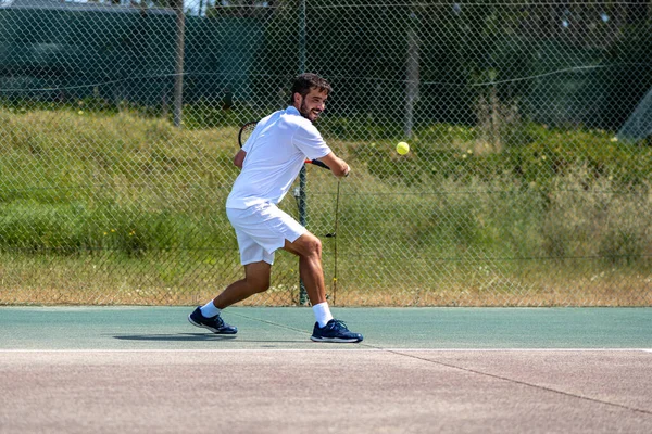 Tennis Player Performing Drop Shot Court — Stock Photo, Image