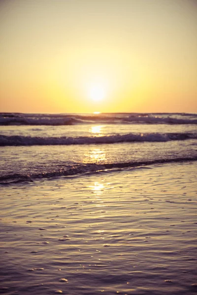 Landschap Met Zonsondergang Het Strand — Stockfoto