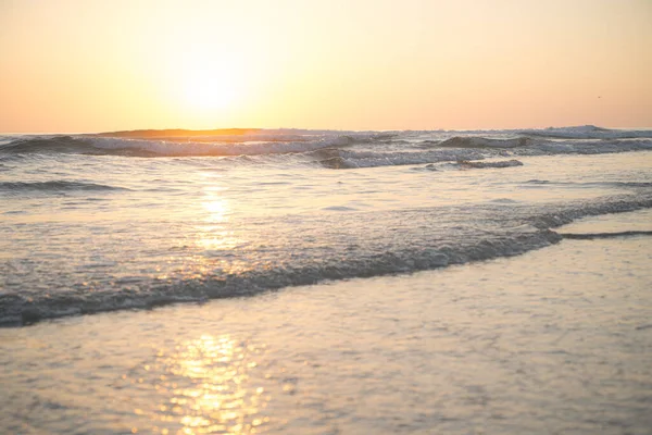 Landskap Med Sjøsolnedgang Strand – stockfoto