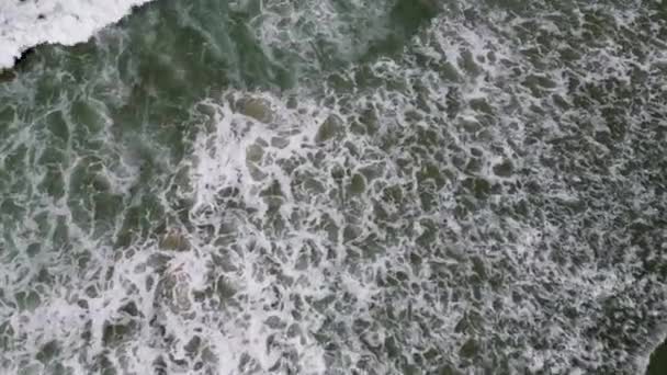 Foto Aerea Surfista Nel Mare Ondulato Murtosa Aveiro Portogallo — Video Stock