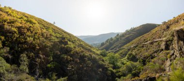 Coentral Grande, Castanheira de Pera, Portekiz 'deki Ribeira de Quelhas geçidi manzarası.