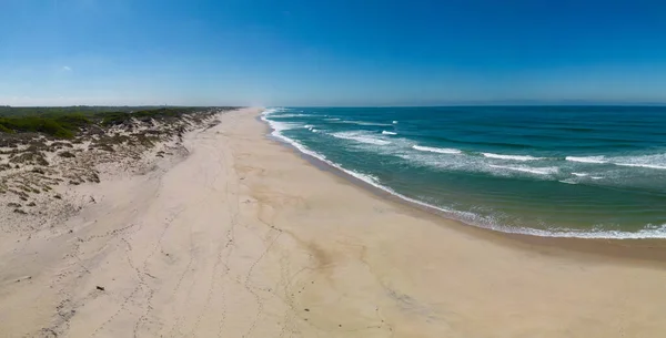 Murtosa Aveiro Daki Torreira Plajı Portekiz Hava Görünümü — Stok fotoğraf