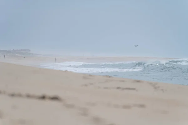 Widok Morze Pochmurne Popołudnie Plaży Torreira Murtosa Portugalia — Zdjęcie stockowe