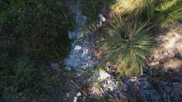 Ovar Portugal Oktober 2022 Avfall Från Rivningsarbeten Dumpning Skogsområdet Dunas — Stockvideo