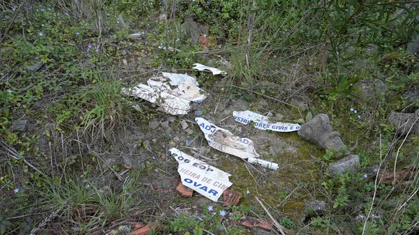 Ovar Portugália 2022 Február Bontási Munkákból Származó Hulladék Dump Forest — Stock Fotó