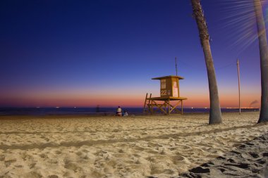 Sunset beach California clipart