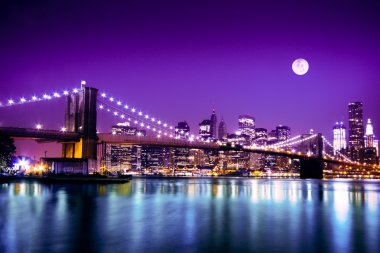 NYC brooklyn Köprüsü ve manzarası