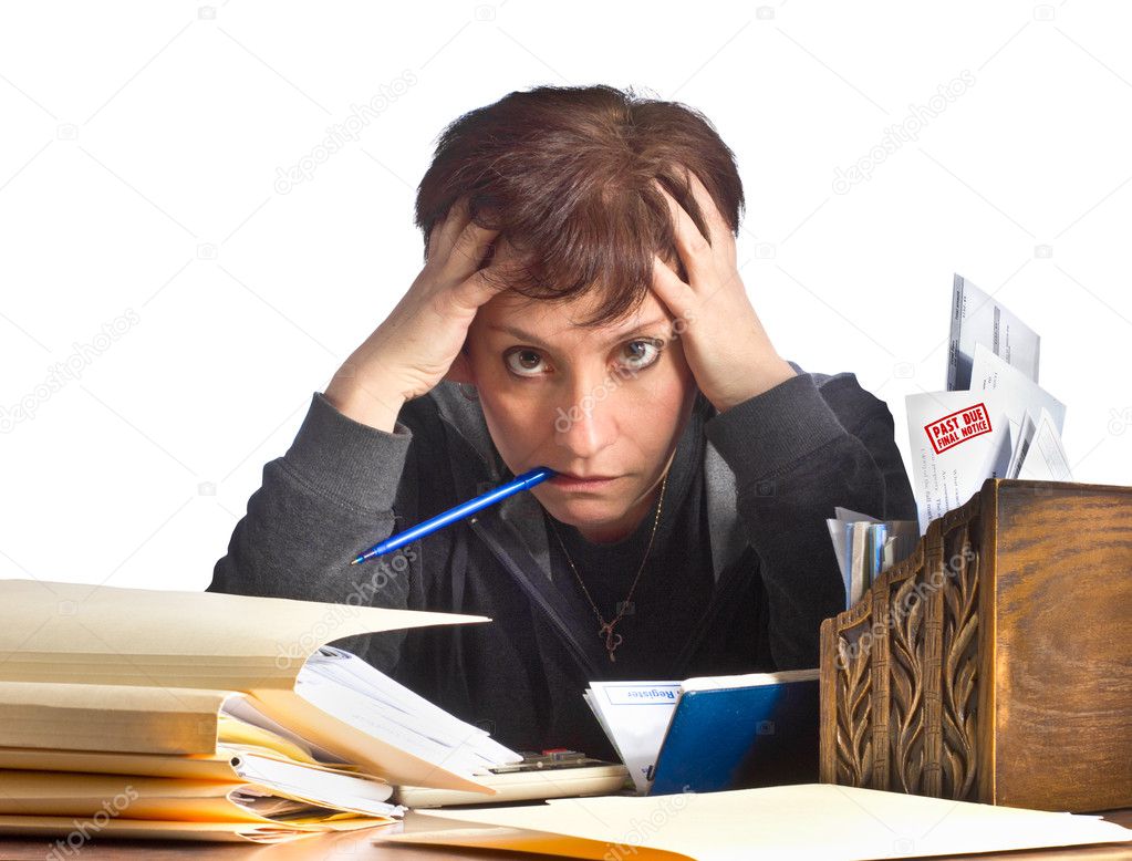 Stressed woman and finances