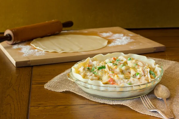 Gotowanie kurczaka pot pie — Zdjęcie stockowe