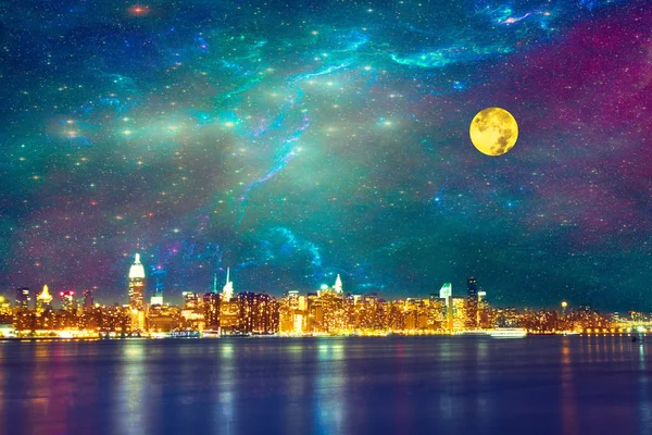 NYC φαντασία νύχτα — Φωτογραφία Αρχείου
