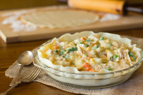 Cooking Chicken Pot Pie — Stock Photo, Image