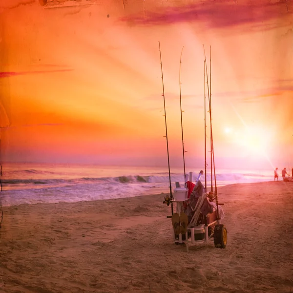 Tramonto dopo la giornata di pesca — Foto Stock