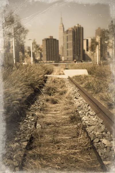 Bahngleis-Jahrgang — Stockfoto