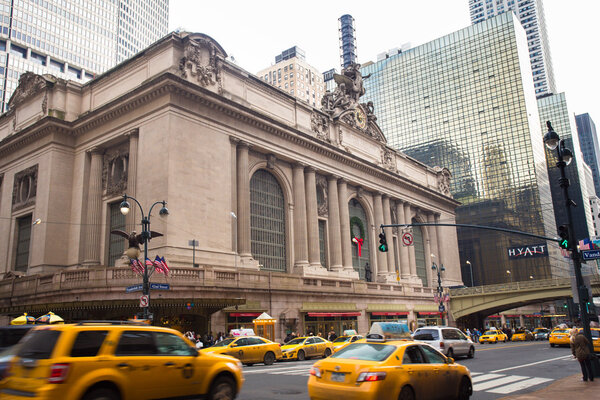 NEW YORK CITY - Dec 21: Historic Grand Central Terminal in Manhattan on Dec 21, 2013. This landmark station is the worlds largest train station with more than 44 platforms and 67 tracks.