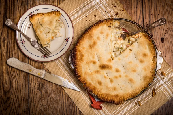 Hühnchentopfkuchen — Stockfoto