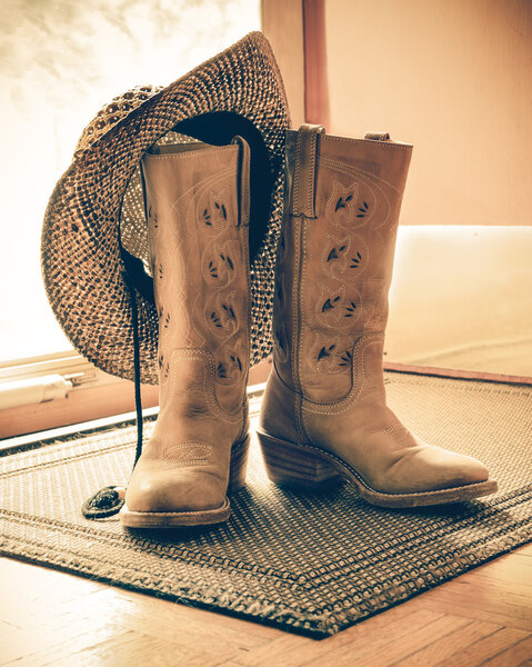 Country Western Boots and Hat